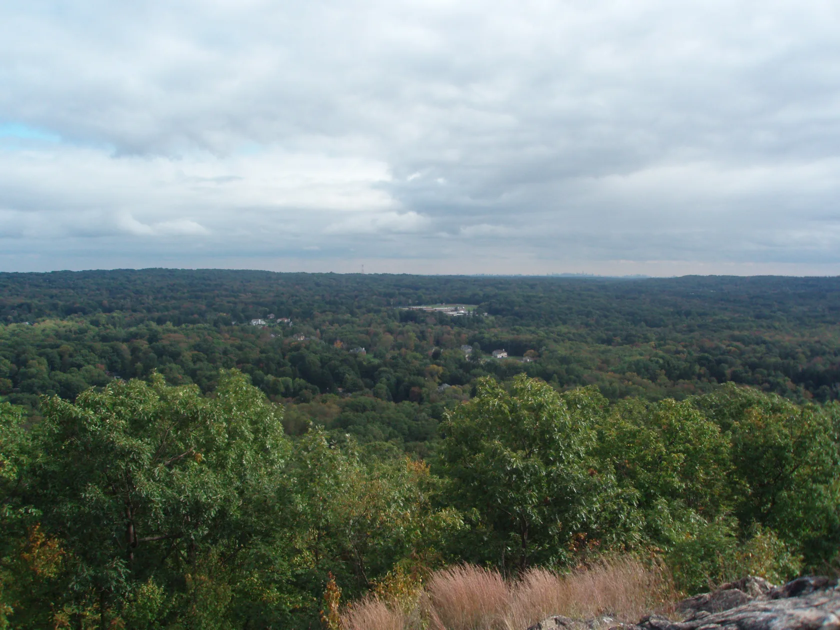 View over the wooded hills of Ramapo, New York